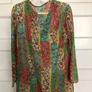 Cotton dress tunic cover up 100% cotton size S